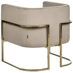 Beliani Glam Armchair SIRKKA Velvet Taupe