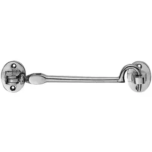 Heavy Duty Cabin Hook & Eye Polished Chrome 202mm Arm Cabinet Hatch Lock