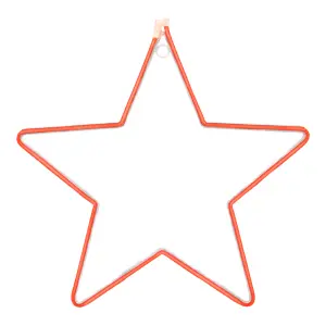 Red LED White Star Silhouette (H) 375mm