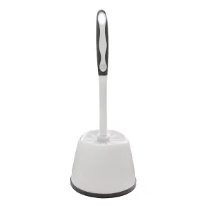 JVL Rubber Grip Handle Toilet Brush, White