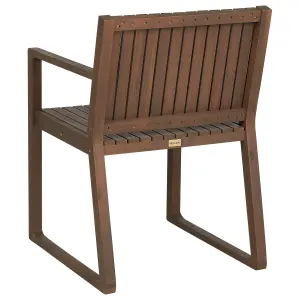 Set of 8 Garden Chairs with Cushions SASSARI Acacia Wood Blue