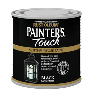 Rust-Oleum Painter's Touch Black Satinwood Multi-surface paint, 250ml