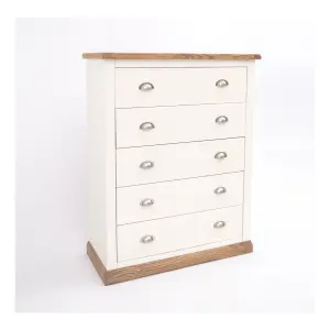 Tropea 5 Drawer Chest of Drawers Chrome Cup Handle