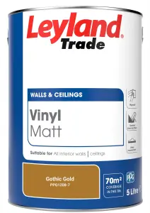 Leyland Trade Vinyl Matt Walls & Ceilings Emulsion Paint Gothic Gold (PPG1208-7) 5L