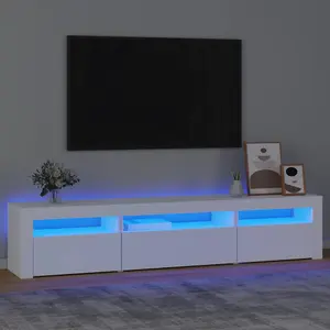 Berkfield TV Cabinet with LED Lights White 195x35x40 cm