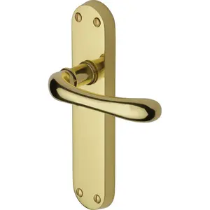 Heritage Door Handle Lever Latch Luna Design (Set of 2) Polished Brass