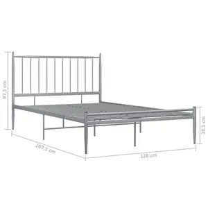 Berkfield Bed Frame Grey Metal 120x200 cm