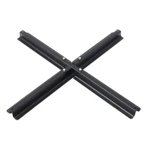 Black Metal Free Standing Garden Parasol Cross Base Patio Umbrella Base 700 x 700 mm