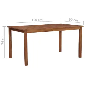 Berkfield Garden Table 150x90x74 cm Solid Acacia Wood