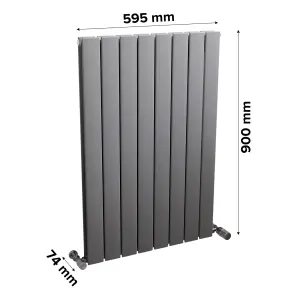 Ximax Vertirad Duplex Universal HWD90060SC Horizontal or vertical Designer 3008BTU Radiator, (W)595mm x (H)900mm