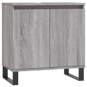 Berkfield Bathroom Cabinet Grey Sonoma 58x33x60 cm Engineered Wood