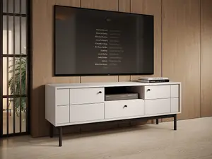 Luxurious Japandi TV Cabinet H570mm W1530mm D390mm in Cashmere - Refined Media Sanctuary