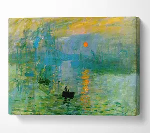 Monet Sunset Canvas Print Wall Art - Medium 20 x 32 Inches