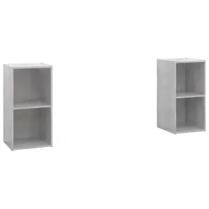 Berkfield TV Cabinets 2 pcs Concrete Grey 72x35x36.5 cm Engineered Wood