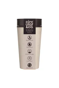 Circular Coffee Cup 12oz Cream & Cosmic Black