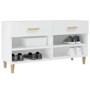 Berkfield Shoe Cabinet White 102x35x55 cm Engineered Wood