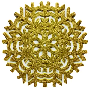 Set Of 2 Gold Glitter Snowflake Placemats Christmas Party Xmas Wedding Table Mats Set