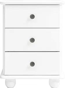 White 3-Drawer Bedside Table - Hampton