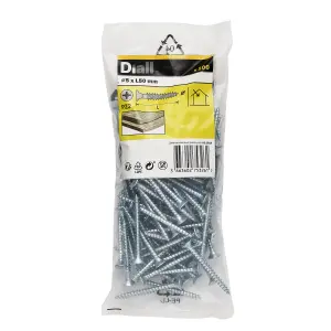 Diall Double-countersunk Zinc-plated Carbon steel Screw (Dia)5mm (L)50mm, Pack of 100