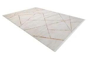 Modern carpet DUKE 51557 cream / gold - Geometric, structured, very so 160x220 cm