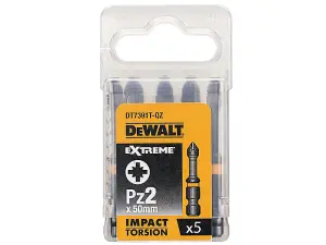 DEWALT DT7391T-QZ Extreme Impact Torsion Bits PZ2 x 50mm (Pack 5) DEWDT7391TQZ