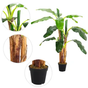 3 Trunk Garden Decoration Artificial Banana Tree in Pot 180 cm