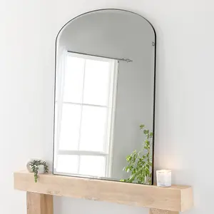 Yearn Simplicity Mantle Mirror Bevelled 92(w) x 121cm(h) Black