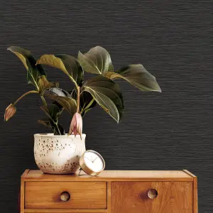 Superfresco Easy Black Serenity Textured Plain Wallpaper