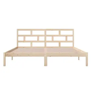 Berkfield Bed Frame Solid Wood Pine 140x190 cm