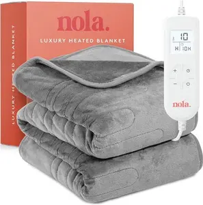 Nola Luxury Heated Blanket | Electric Blanket | Extra Large Heated Throw | Digital Remote, 10 Heat Settings & 10Hr Timer | Machine Washable Soft