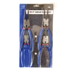 Toolzone 4 Piece 9" Circlip Pliers Set - Internal External Bent & Straight PL242