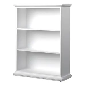 Paris 2 Shelves Low Bookcase in White