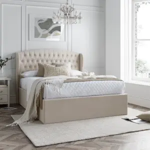 Warwick Natural Velvet Ottoman Bed Double