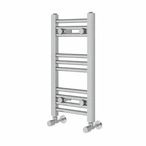 Wiest Straight Heated Towel Rail Radiator Bathroom Ladder Warmer Chrome / 60cm H x 30cm W x 3cm D