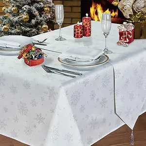 Le Chateau Snowflake 178cm Circular Tablecloth