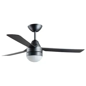 122Cm Harlene 3 - Blade Ceiling Fan with Remote Control and Light Kit Included White / Titanium