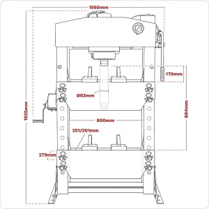 Sealey Hydraulic Press 75 Tonne Floor Type YK759F