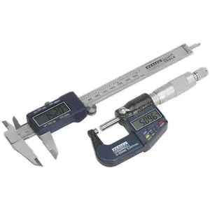 Precision Digital Measuring Set: Micrometer and Calipers with LCD Display