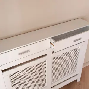 White Radiator Cover With Storage Draw - Medium