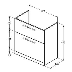 Ideal Standard i.life A Standard Matt Quartz Grey Freestanding Bathroom Vanity unit (H) 853mm (W) 800mm