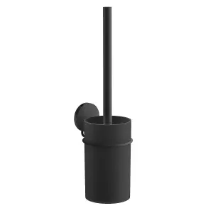 BESLAGSBODEN - Toilet Brush, Self-adhesive, Black/Black container