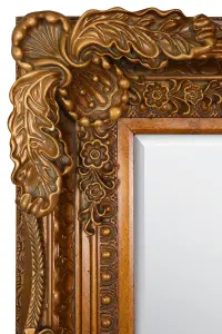 MirrorOutlet Carved Louis Gold Antique Style Dress Mirror 175 x 89