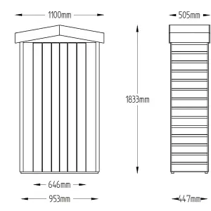 Forest Garden Tall 750L Shiplap Apex Garden storage 1830mm 1100mm