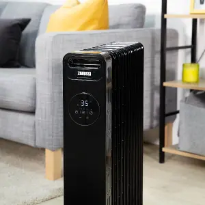 Zanussi ZOFR5005B 2.3kW Digital 11 Fin Oil Filled Radiator in Black