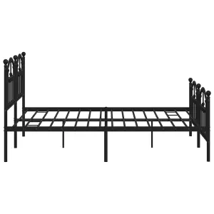 Berkfield Metal Bed Frame with Headboard and Footboard Black 183x213 cm