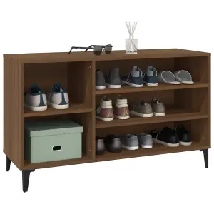 Berkfield Shoe Cabinet Brown Oak 102x36x60 cm Engineered Wood