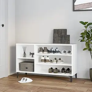 Berkfield Shoe Cabinet White 102x36x60 cm Engineered Wood