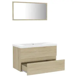 Audras 100mm Wall Hung Single Vanity Sonoma Oak