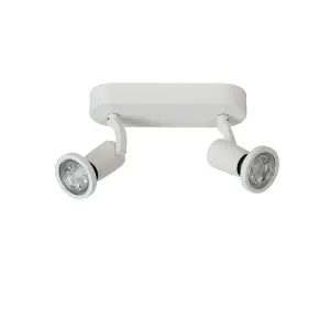 Lucide Jaster-Led Modern Twin Ceiling Spotlight - LED - GU10 - 2x5W 2700K - White