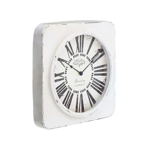 Interiors by Premier White Antique Finish Wall Clock